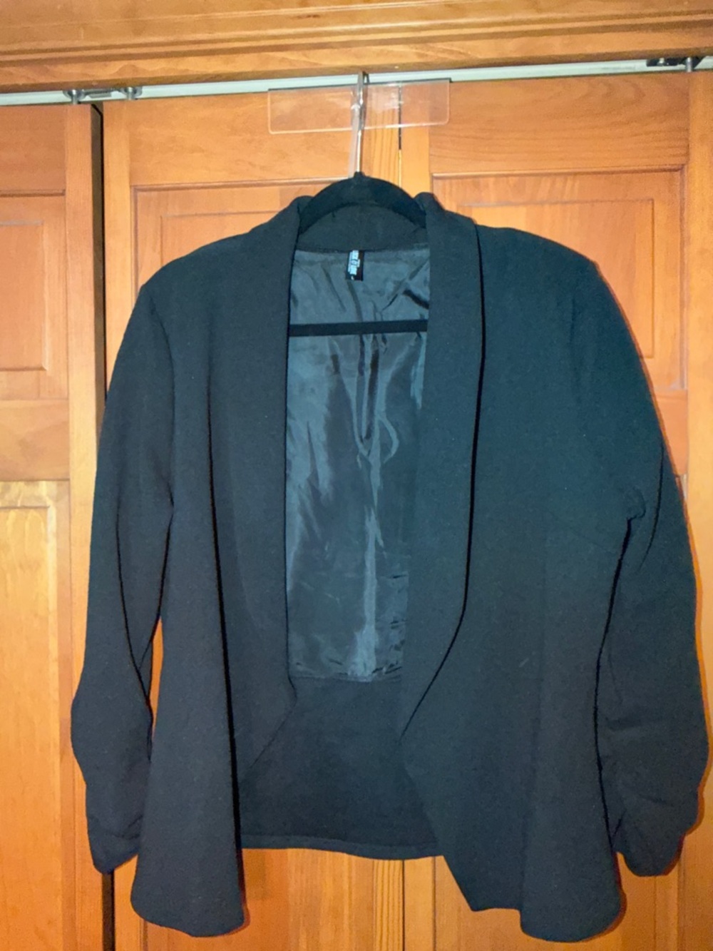 Black Open-Front Women’s Blazer Jacket